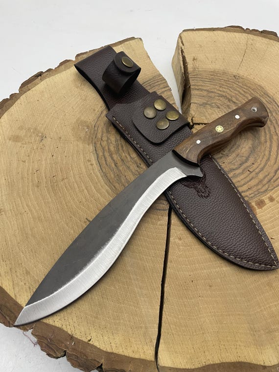 Handmade 13" Kukri Machete Knife, Custom Engraved Full Tang with Sheath
