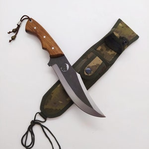 Handmade Army Knife Tiger Pattern Hunting Knife Custom Engraved Knife Handmade Bowie Knife Christmas Gift For Men Xmas Gifts For Boyfriend