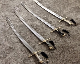 Handmade Ottoman Sword: Deer Antler & Ram Horn Handle, Custom Engraved