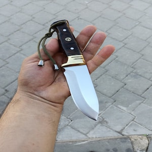 Handmade Bushcraft Knife , Custom Gifts for Hunters , Personalized Hunting Knife With Leather Sheath , Knife Engraving , Groomsmen Knive Set