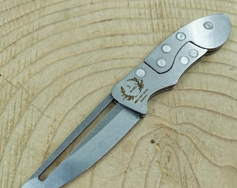Custom Engraved Folding Knife & Sheath: Personalized Groomsmen Gift