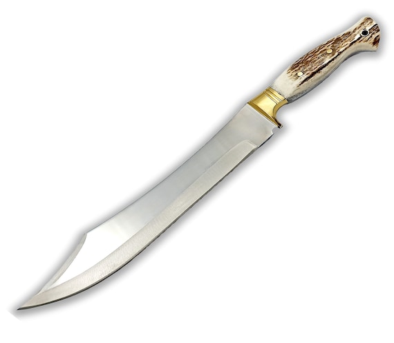 Stag Antler Handle Full Tang Blade Hunting Knife Cobra Snake Skin Leather Sheath Stag Antler Handle Full Tang Blade Hunting Knife Cobra Snake Skin Leather Sheath