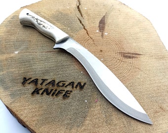 Handmade Stag Horn Handle Kukri Knife - Personalized Gift For Men - Full Tang Blade Hunting Knife - Hunting Gifts - Birthday Gift For Him