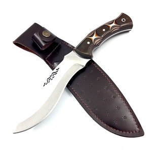 Custom Handmade Hunting Knife - Kukri Knife With Sheath - Survival Knife - Groomsmen Knive - Anniversary Gift - Gift For Men - Utility Knife