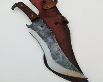 Hand Forged Survival Machete: High Carbon Steel Scimitar Knife
