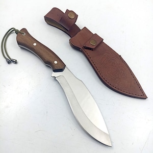 Handmade Full Tang Kukri Knife With Leather Sheath Groomsmen Knives Custom Gifts For Men Hunting Gifts For Him Knive Engraving Nepal Knife