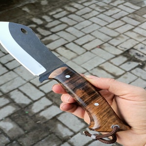 Handmade Camping Knife , Nessmuk Knife , Black Blade Knife , Custom Hunting Knife , Outdoor Gifts , Personalized Knife , Engraved Knife