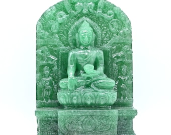翡翠仏像 Amazon｜BUDDHO 翡翠仏像 誘惑を克服する仏像高さ7インチ 瞑想 座って