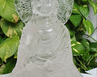 Natural Clear Quartz Buddha Statue Gemstone Buddha Sculpture Crystal quartz Carving Semi Figurine Art Deco Gift Festival Home Decor Idol