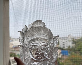 Hand carved Natural Crystal quartz Shiva Ganesha Statue Home decor
