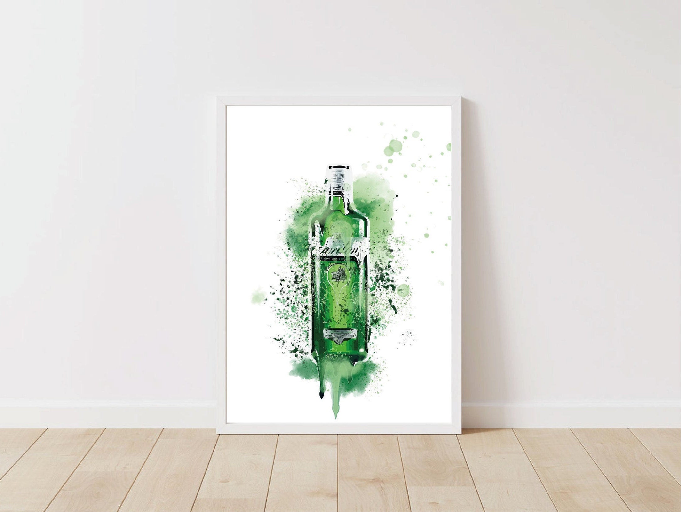 Gin bottle wall art print. Perfect for gin lovers kitchen Etsy