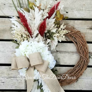 Beige Fall Wreath, Harvest Wreath, Wreath for Fall, Neutral Fall Wreath, Elegant Fall Wreath, Fall Wreath 2022, Wreath with Pampas, Wreath,