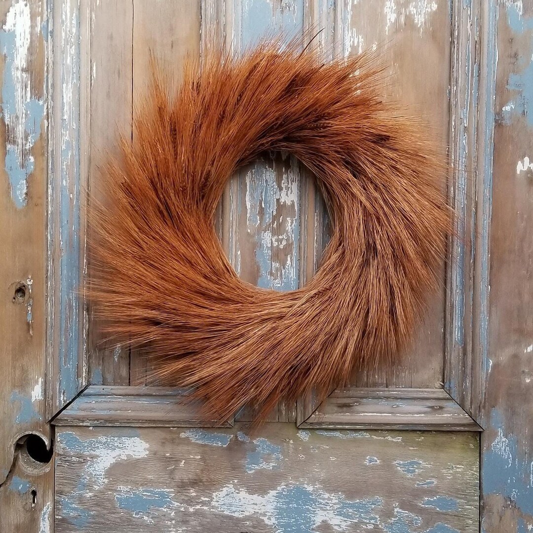 Wheat Wreath for Front Door, Autumn Decor, Boho Fall Wreath, Neutral ...