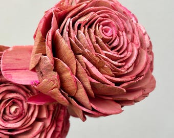 Pink Sola Wood Flowers, Wood Rose, Wood Flowers, Sola Flowers