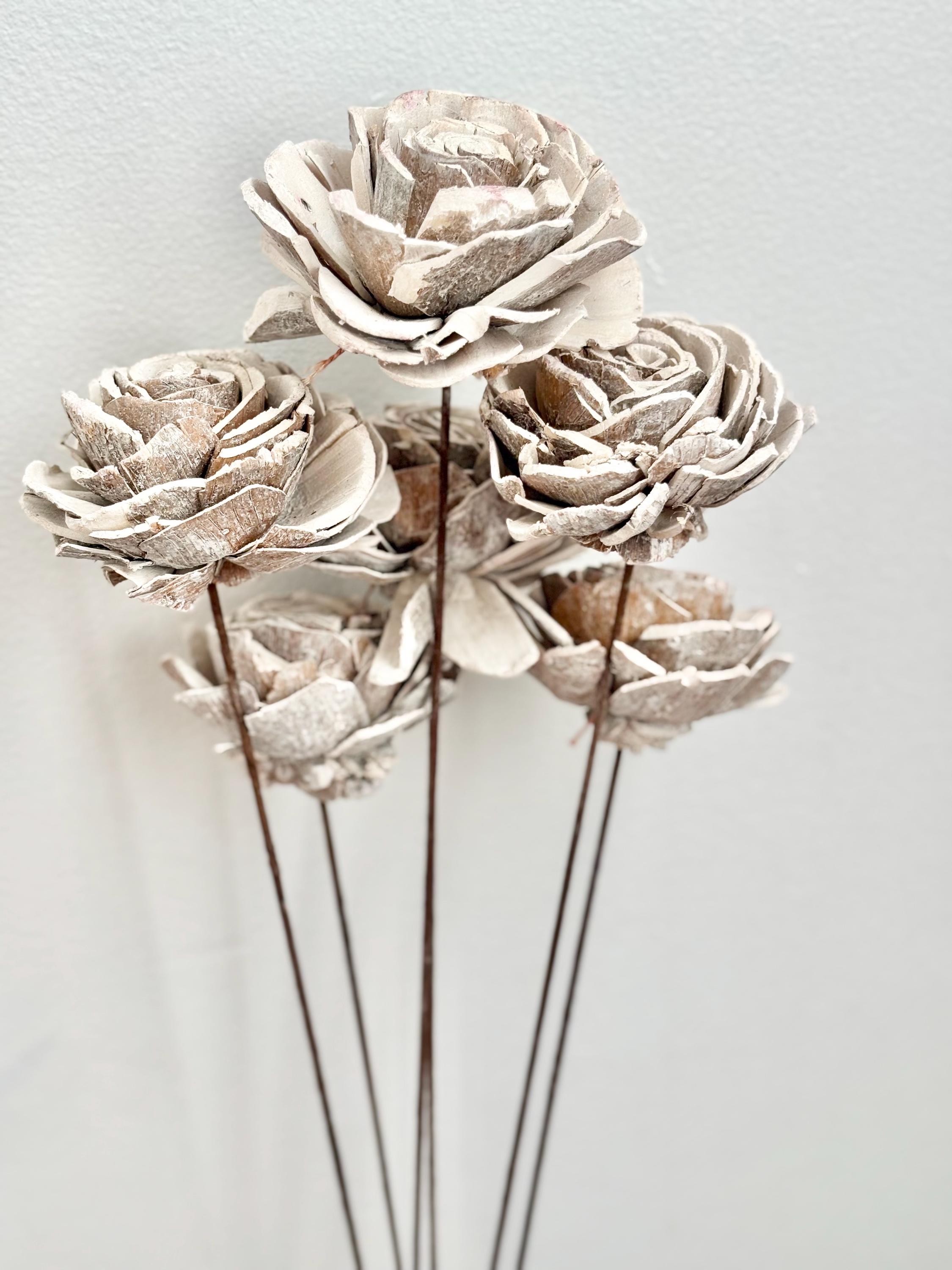 2.5” Sola Wood Flowers, 6 Small Sola Wood Rose, Wood Flowers, Sola