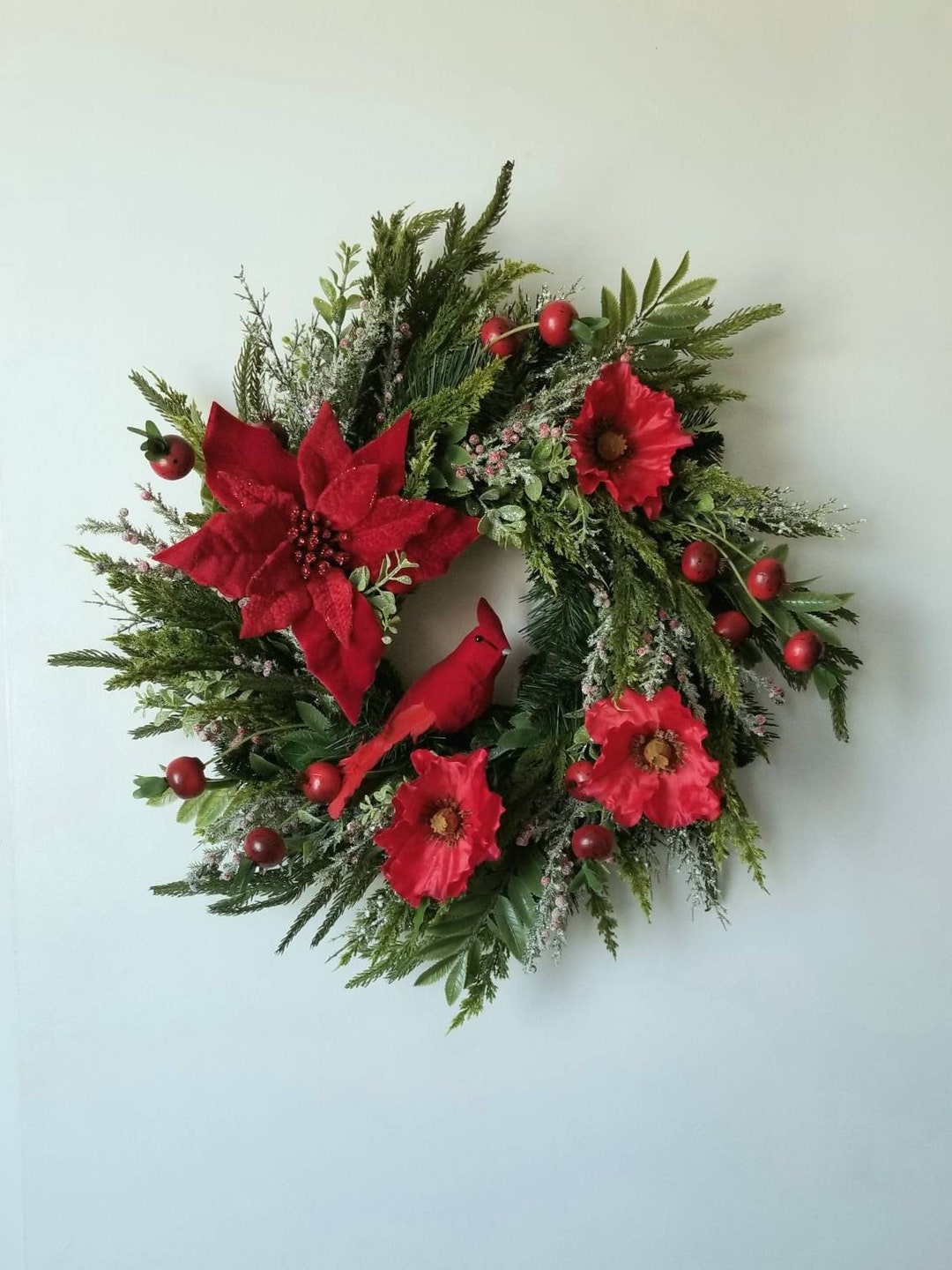 Poppy Wreath Rememberance Day Christmas Table Centerpiece Etsy