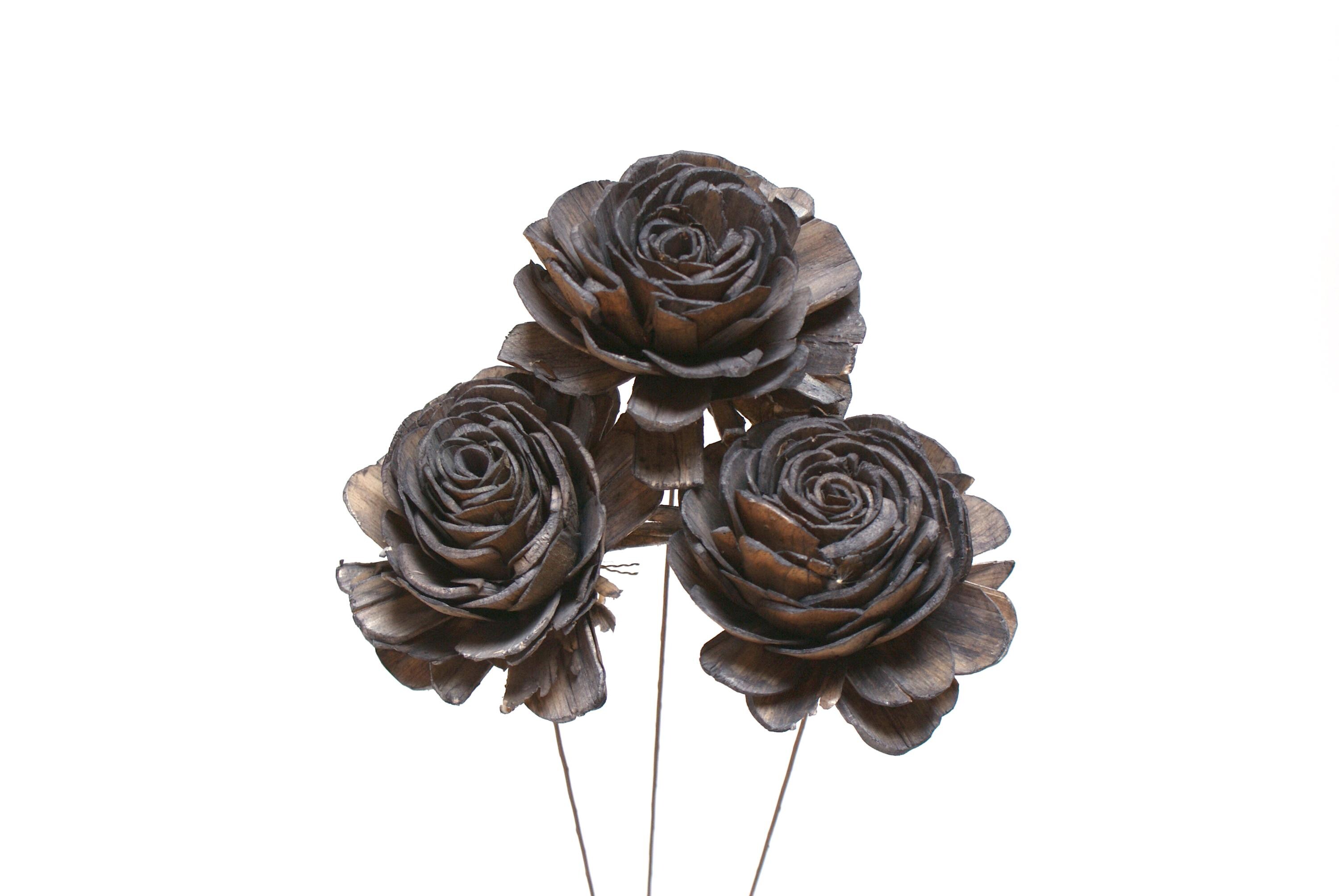 Grey Sola Wood Flowers, Wood Rose, Wood Flowers, Sola Flowers