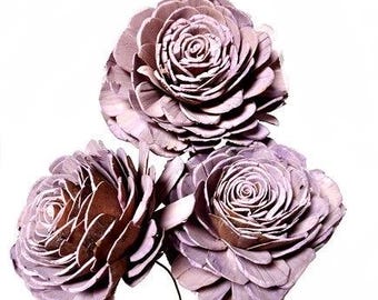 Lilac Sola Wood Flowers, Wood Rose, Wood Flowers, Sola Flowers