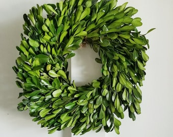 Preserved Boxwood Wreath, Preserved Greenery Wreath, Year Round Wreath, Dried Wreath, XL Wreath, Kitchen Wreath, Candle Ring, 8" 12" 18"