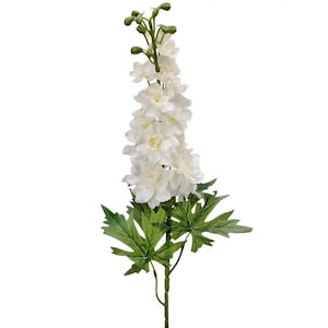 Artificial Delphinium Stem, 31.5” White Delphinium, White Flowers, White Wedding Flowers, Long Stems, Celebration of Life, Summer Florals