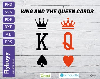 Cards Silhouette svg dxf eps png jpg Ace King SVG Cards Vector Cards Cut File Cards SVG King of Hearts svg Cards Clipart Cards Cricut