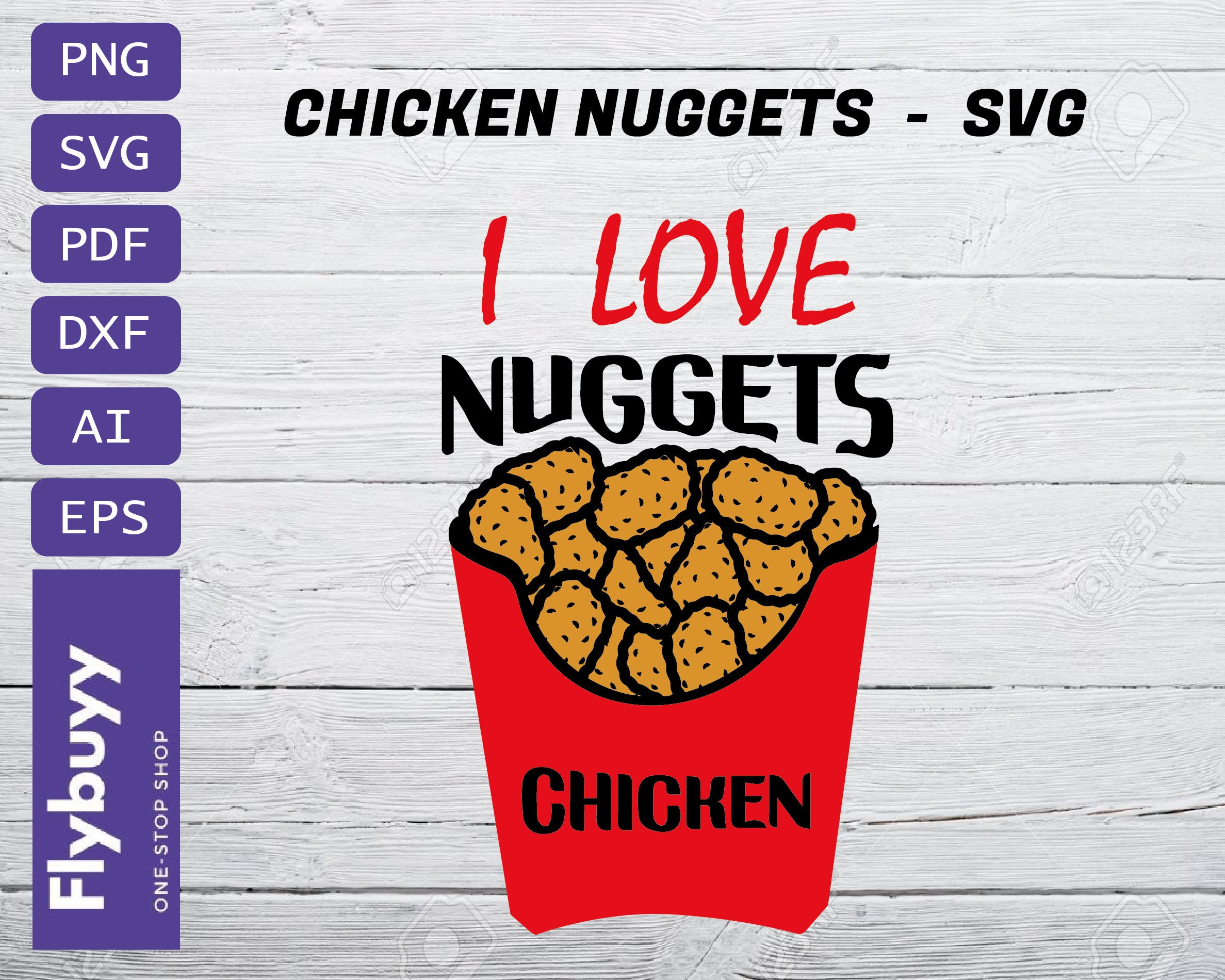 I Love chicken nuggets svg chicken svg cute food foodie Etsy