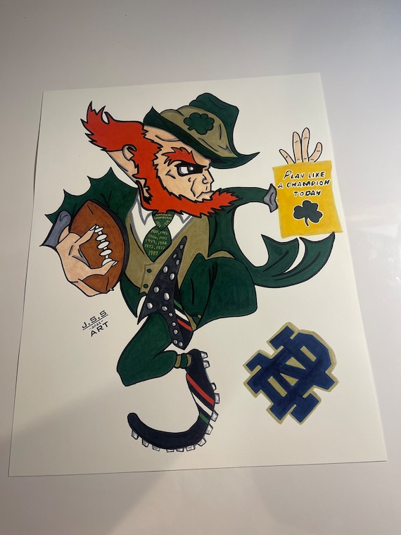 2022 Notre Dame Leprechaun Mascot (print of Original Only)