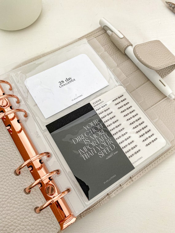 Personal Wide Clear PVC Planner Insert: 2-Pocket Card Holder