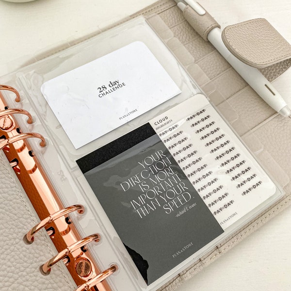 Personal Wide Planner Pocket | 2 Pocket Clear Card Holder Dashboard