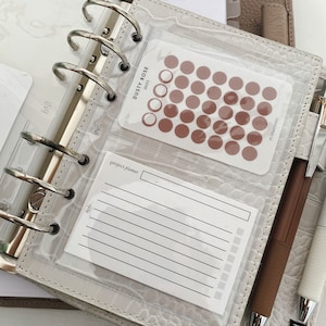 Porte-cartes transparent A6 | 2 pochettes pour agenda en gelée | Pochette en PVC pour autocollants et cartes de visite