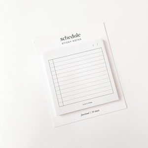 Schedule Sticky Notes, Minimal Sticky Notes, Functional Sticky Notes