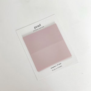 Transparent Sticky Notes in PEARL, Minimal Stationery, Planner Stationery