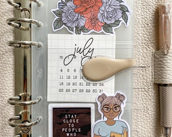 Personal Clear Card Holder | 3 Pocket Jelly Planner Insert | PVC Pocket for Stickers & Journaling Cards