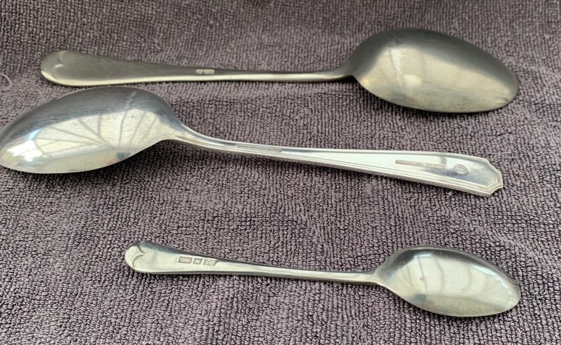 EPNS nickelsilver spoons dessert and tea spoons vintage Etsy