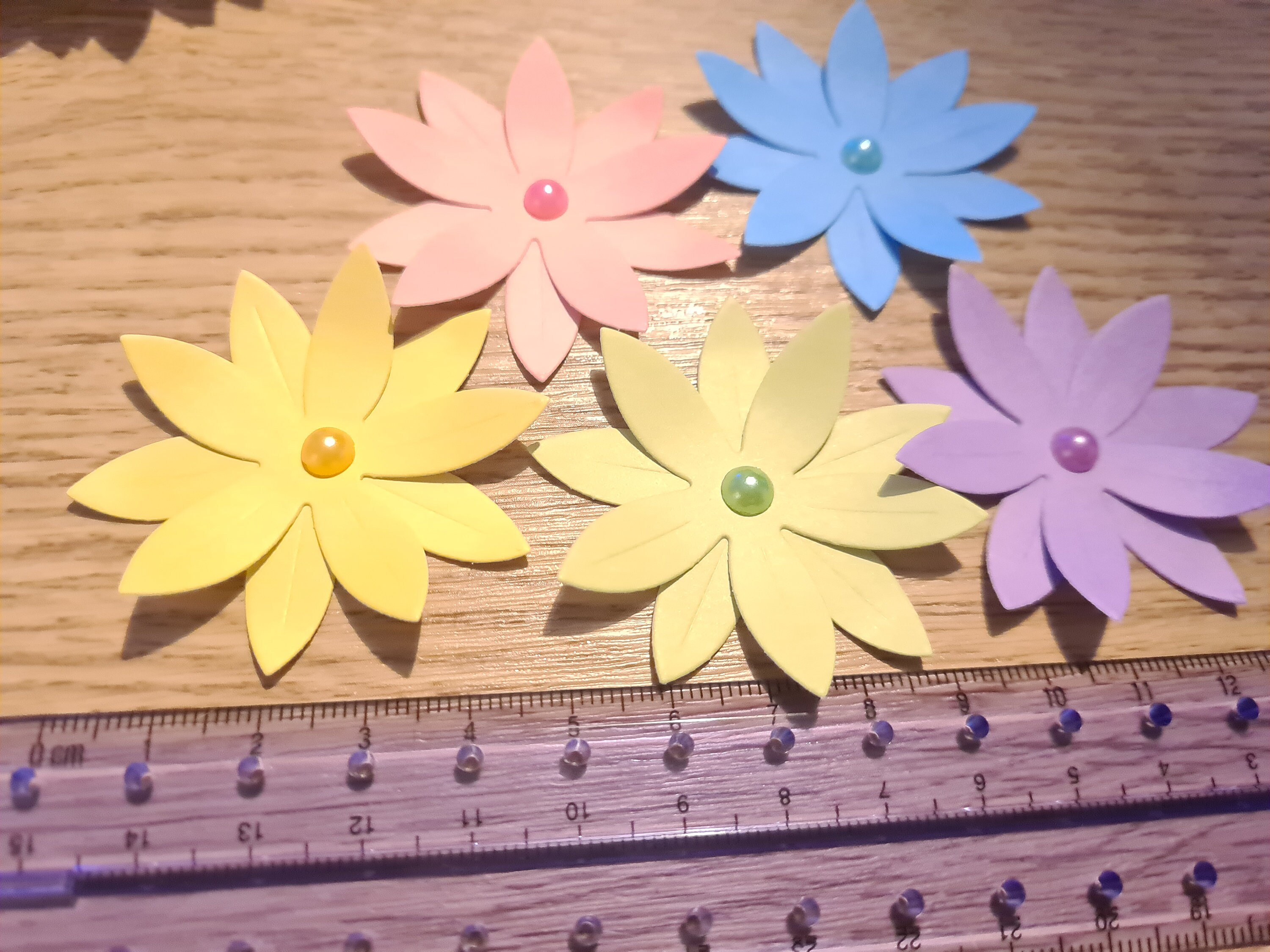3d Die Cut Flower Shapes with Pearl embellishments for Card Etsy