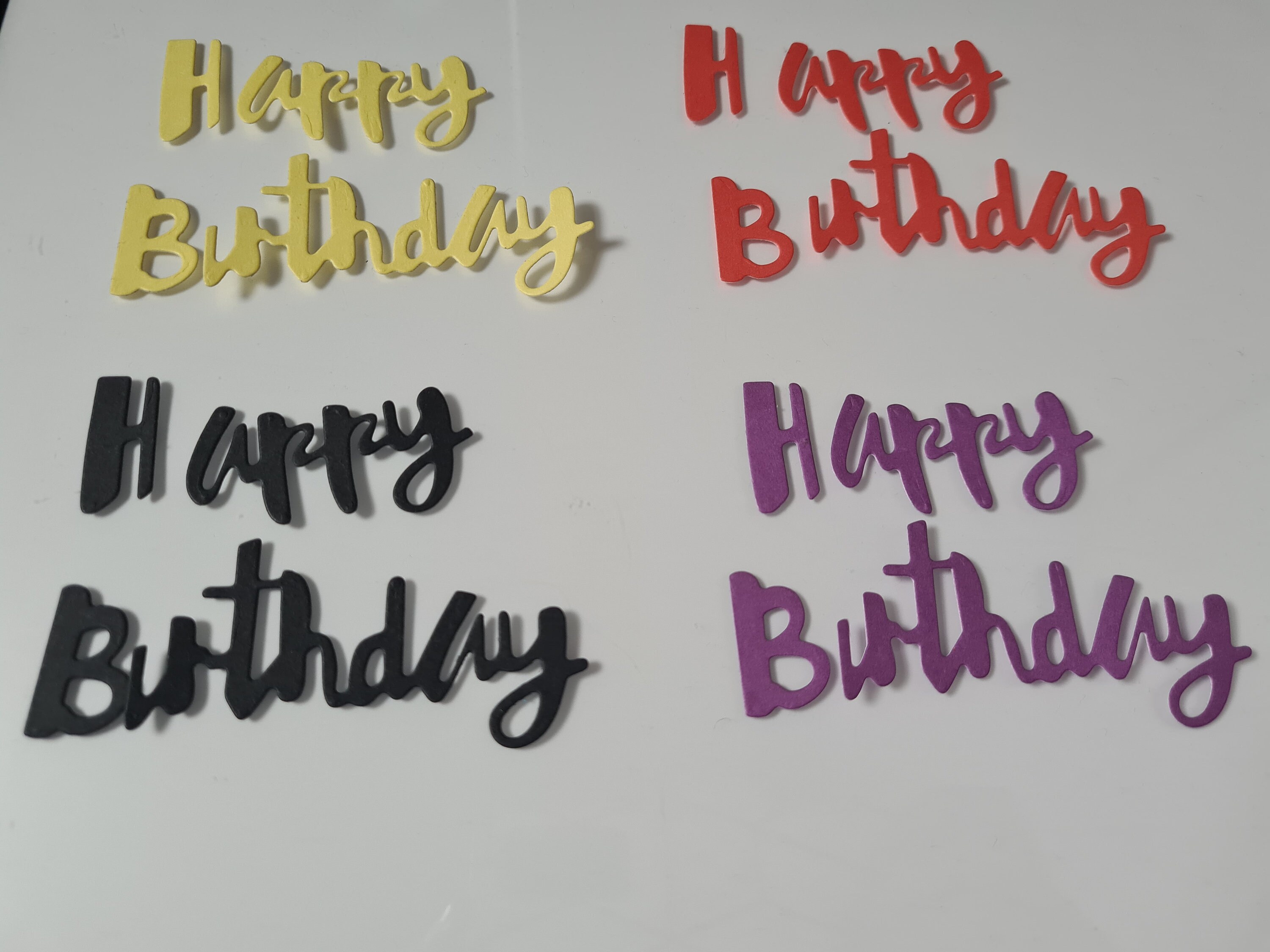 10 Die cut Happy Birthday embellishments 3 styles for Card Etsy