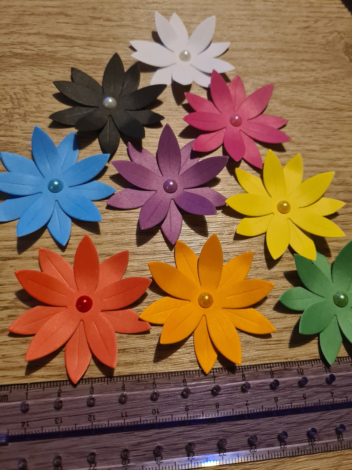 3d Die Cut Flower Shapes with Pearl embellishments for Card Etsy