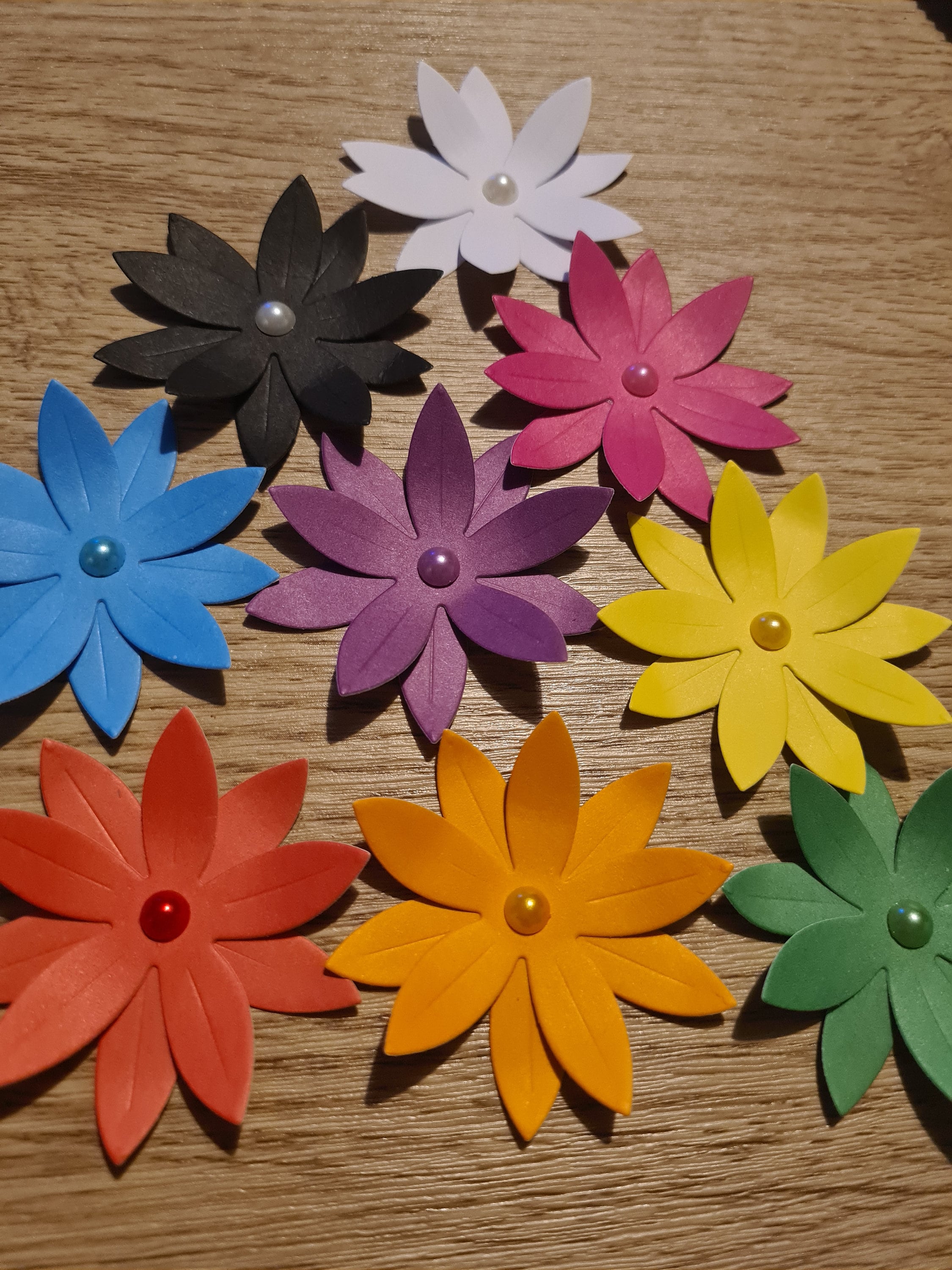 3d Die Cut Flower Shapes with Pearl embellishments for Card Etsy