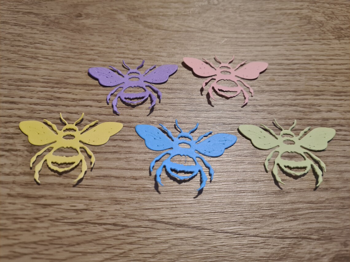 30 Die cut Bee embellishments for card toppers crafting Etsy