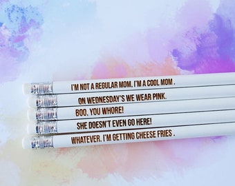 Mean girls engraved pencils | personalised pencils | engraved pencils | mean girls gift