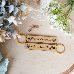 Mum & Daughter Gift, Pair of Keyrings and Giftbox, Birthday Gift, Mothers Day Gift, Like Mother Like Daughter