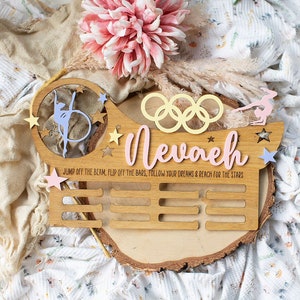 Personalised medal holder | Custom gymnastics medal display rack | Medal Holder | Custom medal display |  gymnast gift | gifts for gymnasts