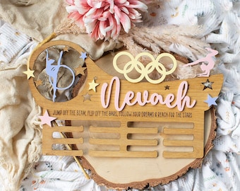 Personalised medal holder | Custom gymnastics medal display rack | Medal Holder | Custom medal display |  gymnast gift | gifts for gymnasts