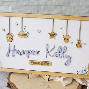 Personalised baby birth details | new baby gift wall decor | nursery decor | baby birth announcement