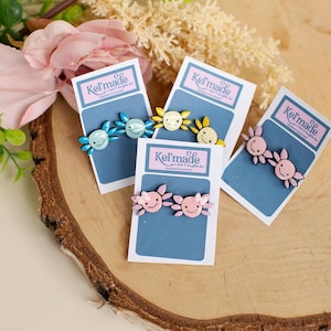 Axolotl earrings | handmade earrings | pink Axolotl | Axolotl stud earrings | Women&#39;s stud earrings | Fish earrings | Axolotl jewellery