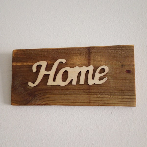 Wooden "Home" Indoor or Outdoor Satin Polyurethane Sealed Sign