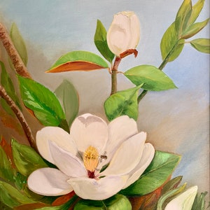 Mini Magnolia Original Oil Painting – CarlaThomsonArt