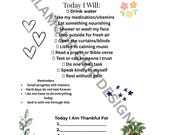 Depression Self Care Checklist Printable, Mental Health Planner, Daily Wellness Tracker, Anxiety Relief Worksheet, Instant Download