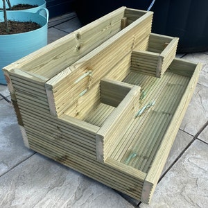 Premium 3 tier L shape decking planter image 2