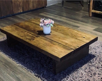 Solid Rustic Coffee Chunky Table Pine